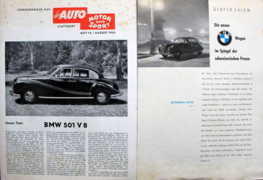 BMW 501 Modelprogram 1954 five Test Reports (10211)